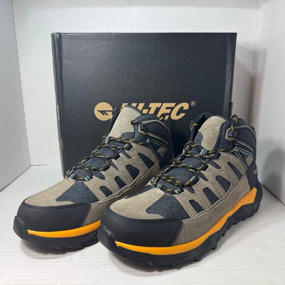 NIB Hi-Tec Revive Tan / Yellow Men’s Size 11 Hiking Boot - Picture 1 of 14